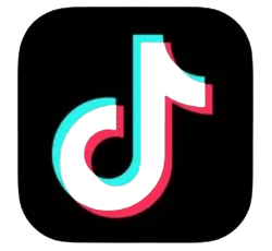 TikTok logo with black background.
