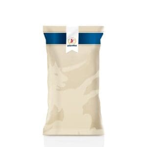 A beige Elenka (786) Gelato Base Optima 30 bag (20x1Kg case) stands upright on a white background, featuring a subtle illustration, blue stripe near the top, and a white crest label in lowercase letters.