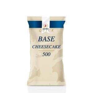 A beige and blue package labeled “BASE CHEESECAKE 500” with a logo at the top, displayed against a white background.