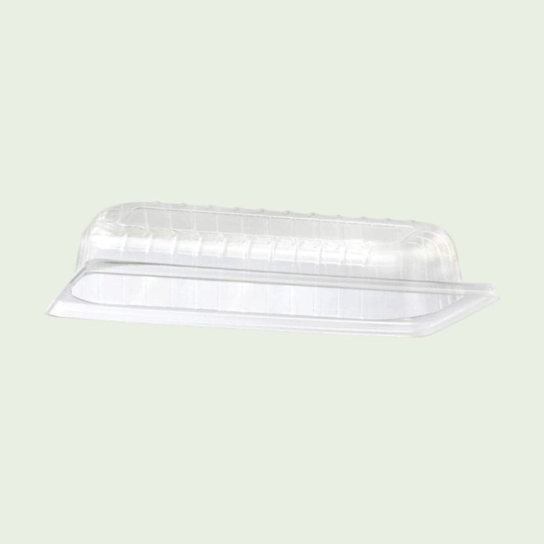 Alcas clear dome lid for 4.75L gelato container on soft mint background