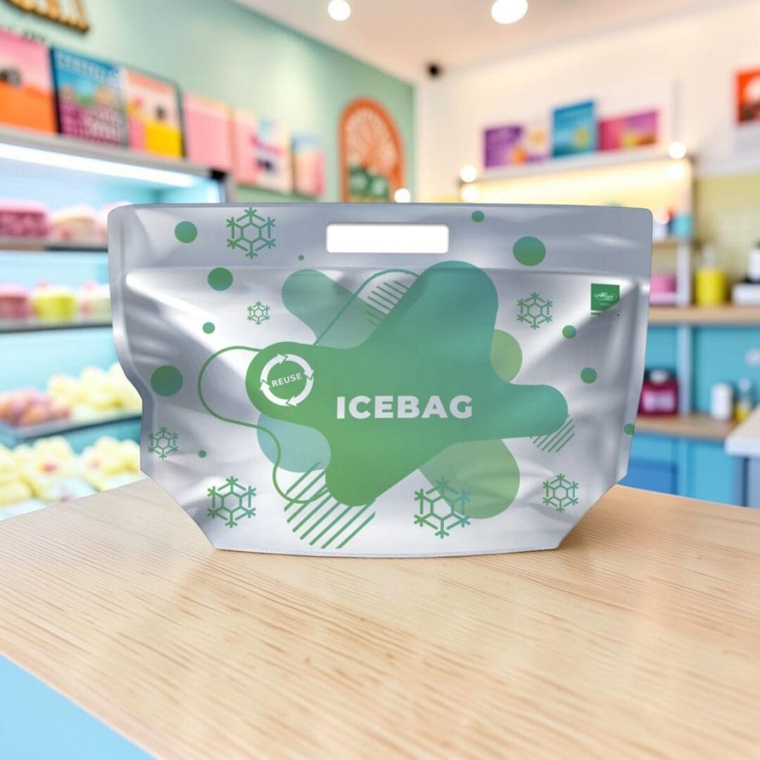 Alcas Ice-Bag insulated gelato take-out bag medium 41 x 24 cm on gelateria take-away counter