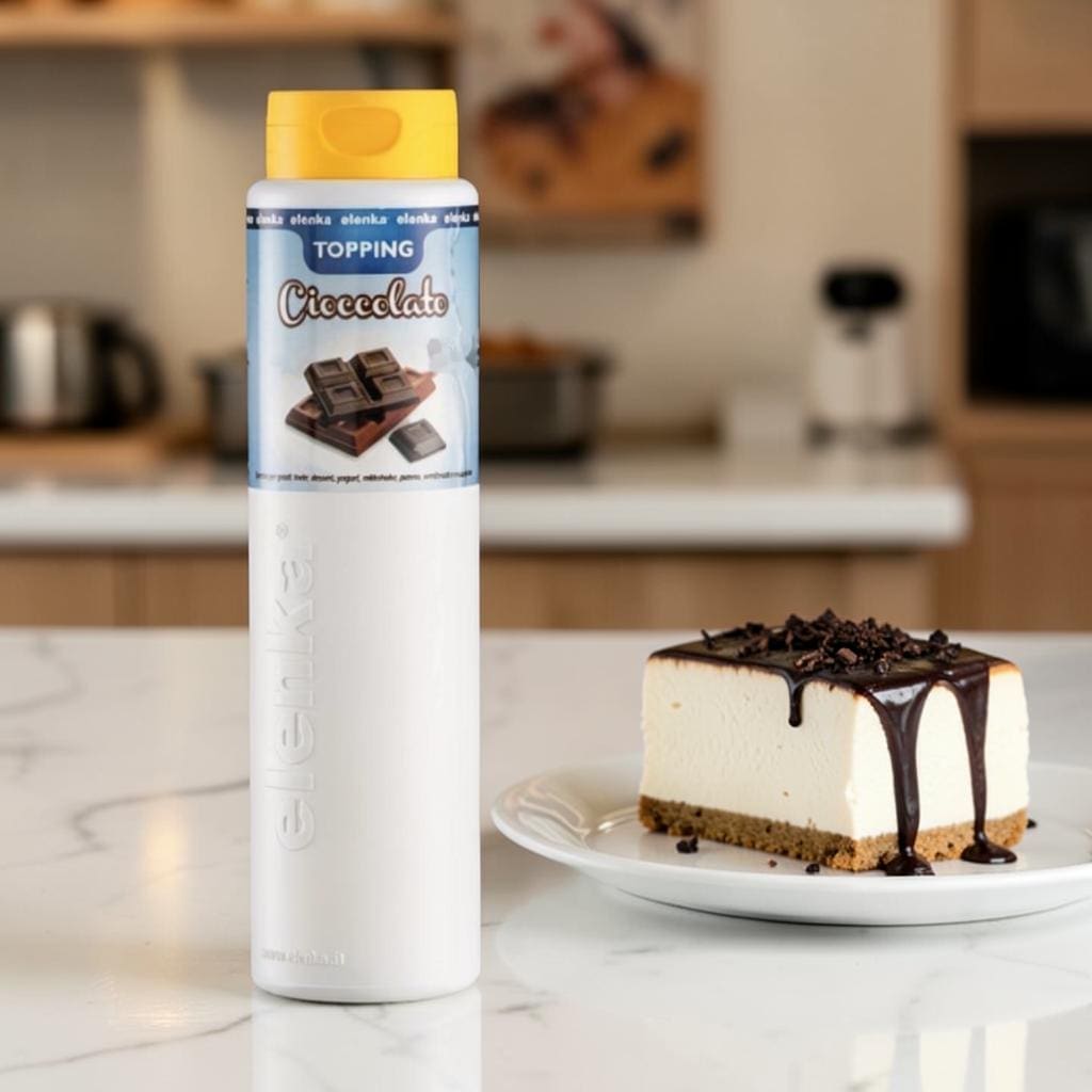 Elenka Topping cioccolato sauce on cheesecake