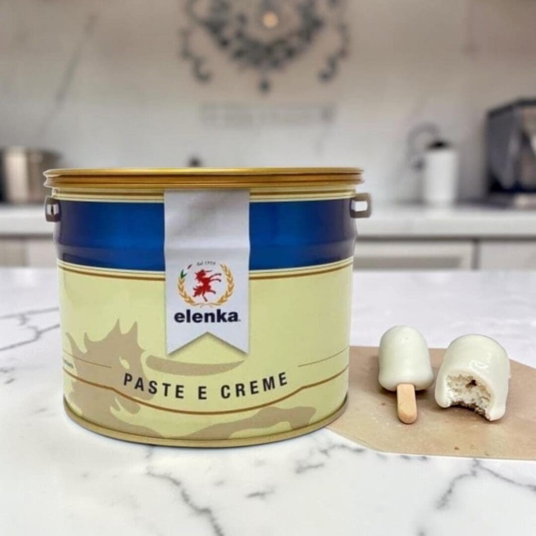 Elenka Copertura Bianca White Chocolate Coating (475) tin – gelateria scene