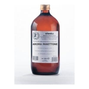 Amber glass bottle of Elenka Aroma Panettone flavoring, 1000 ml.