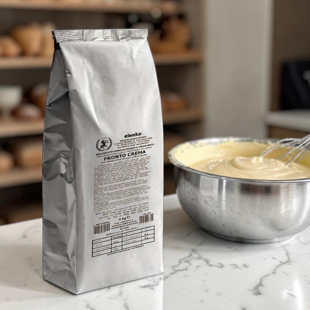 Elenka Pronto Crema pastry cream whisked in a bowl