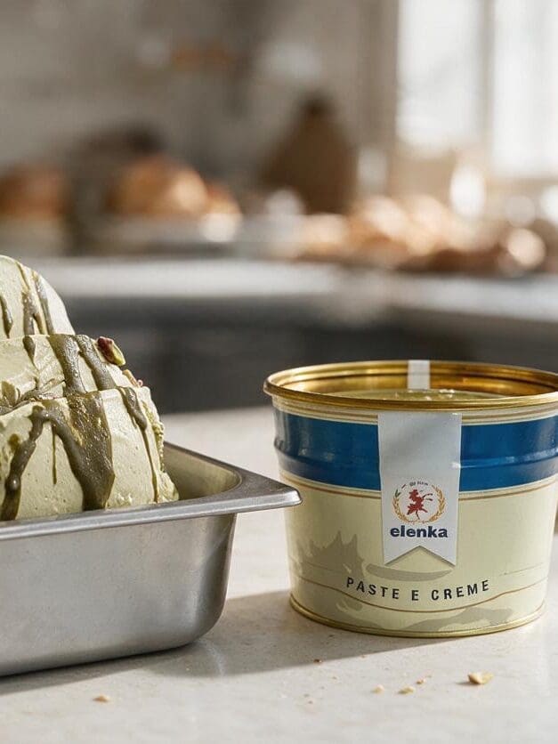 Pistachio gelato made with Elenka pistachio paste
